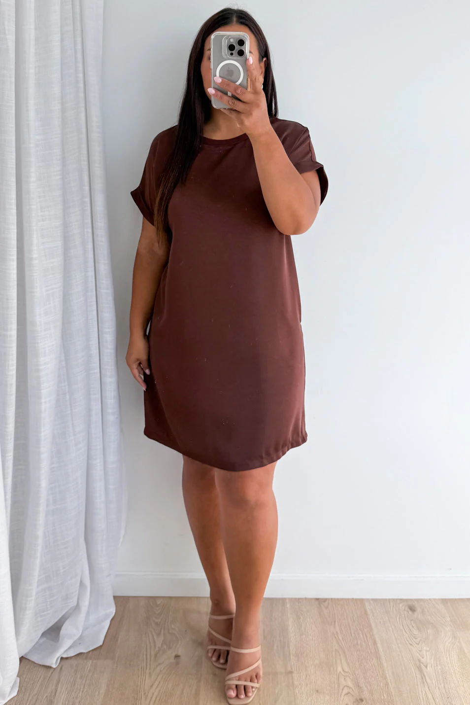 Kourtney T-Shirt Dress - Chocolate - Image 10