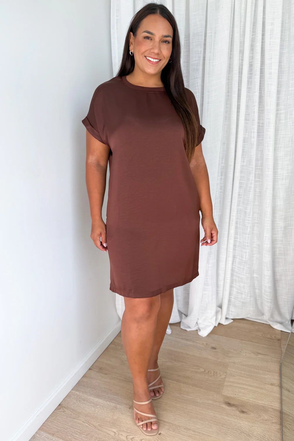 Kourtney T-Shirt Dress - Chocolate - Image 7