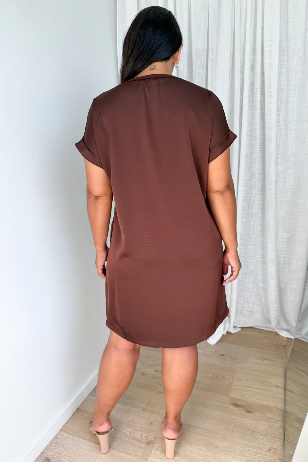 Kourtney T-Shirt Dress - Chocolate - Image 9