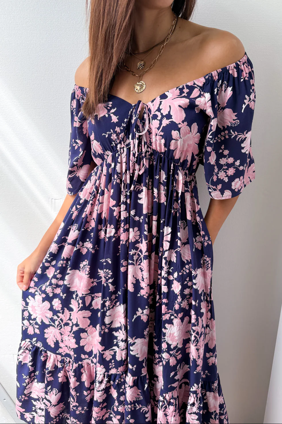Kristina Dress - Navy Pink Floral - Image 2