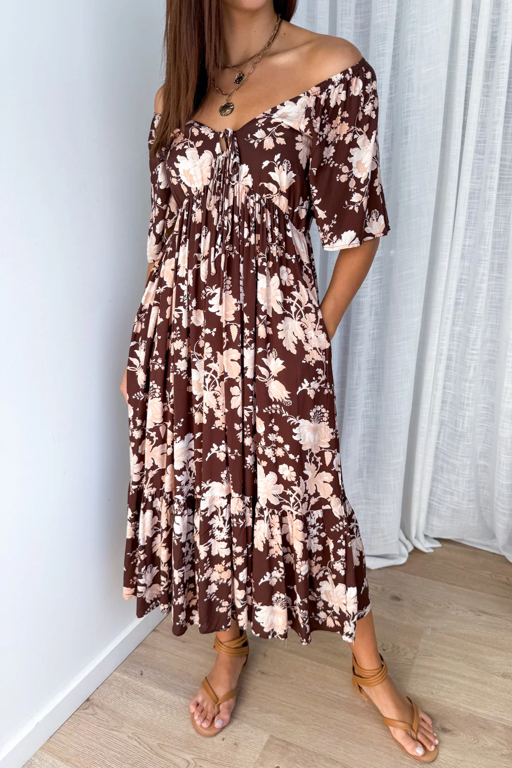 Kristina Dress - Chocolate Cream Floral - Image 2