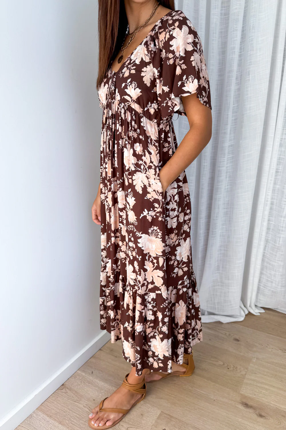 Kristina Dress - Chocolate Cream Floral - Image 3