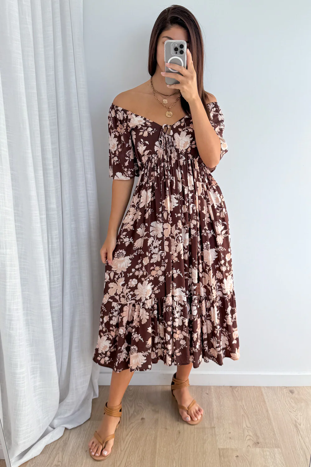 Kristina Dress - Chocolate Cream Floral - Image 6