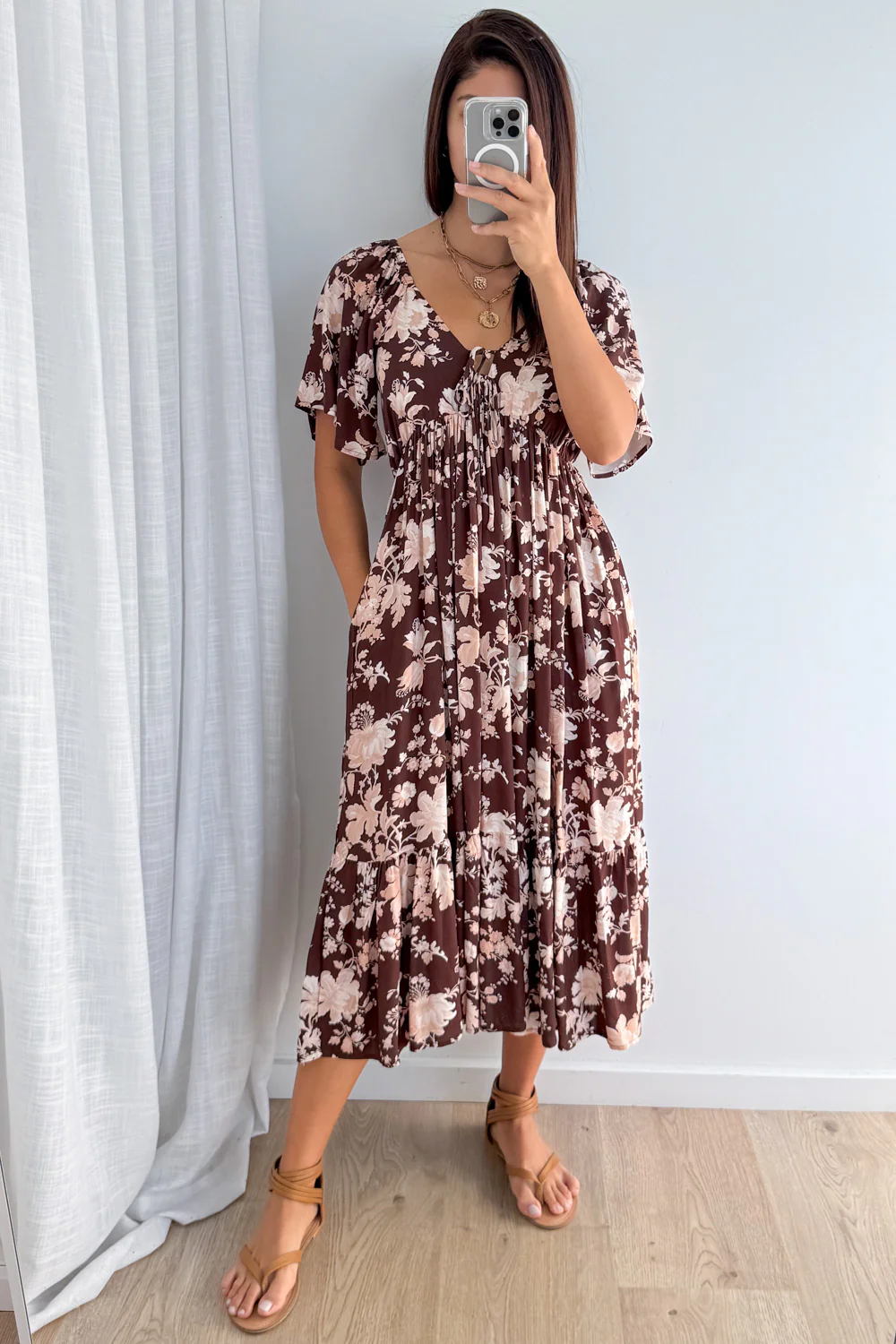 Kristina Dress - Chocolate Cream Floral - Image 7
