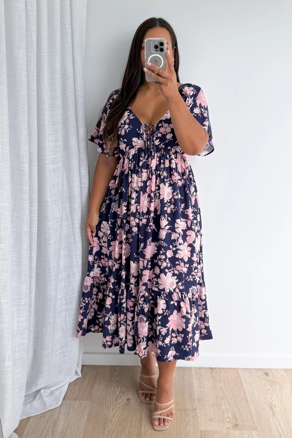 Kristina Dress - Navy Pink Floral - Image 11