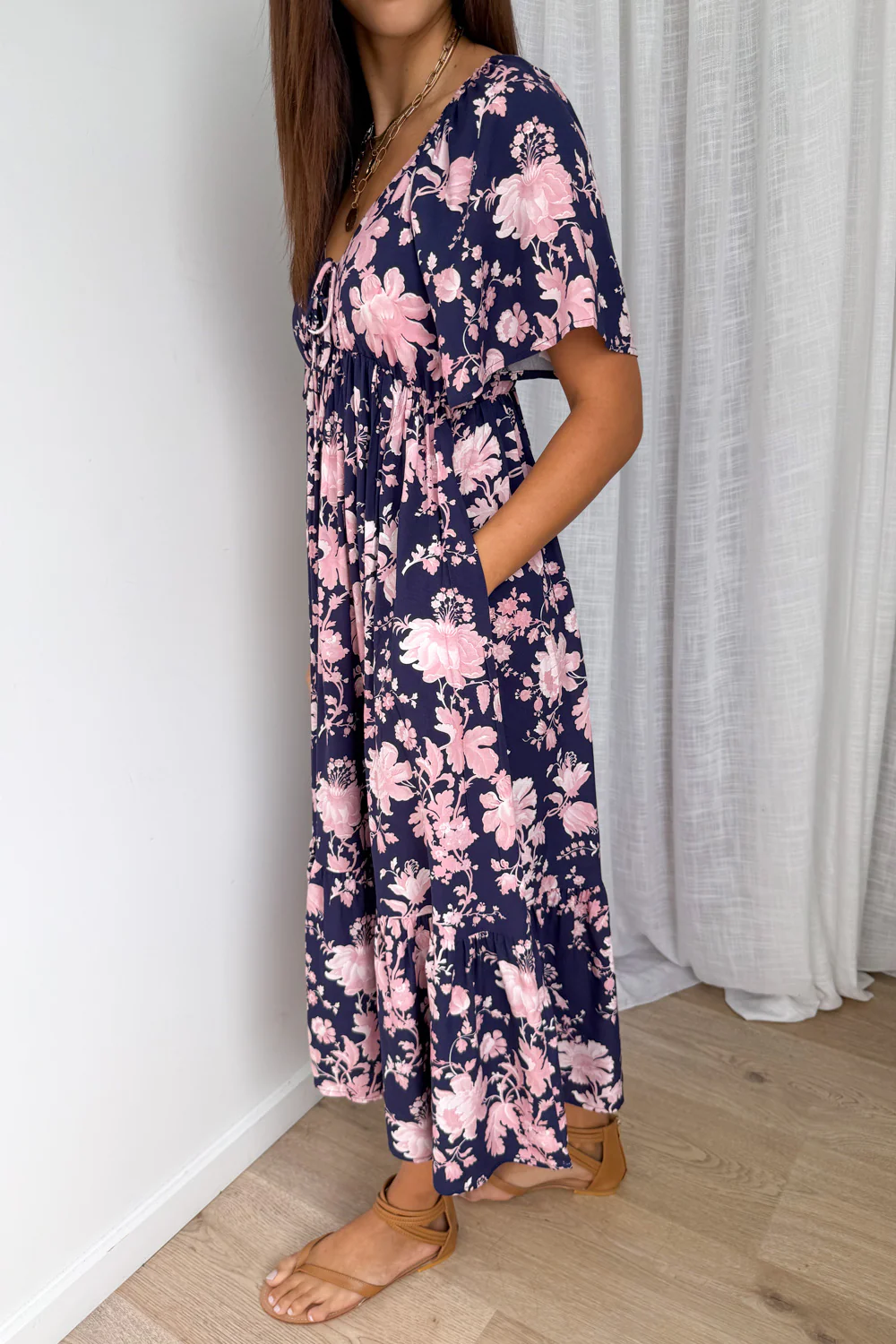 Kristina Dress - Navy Pink Floral - Image 3