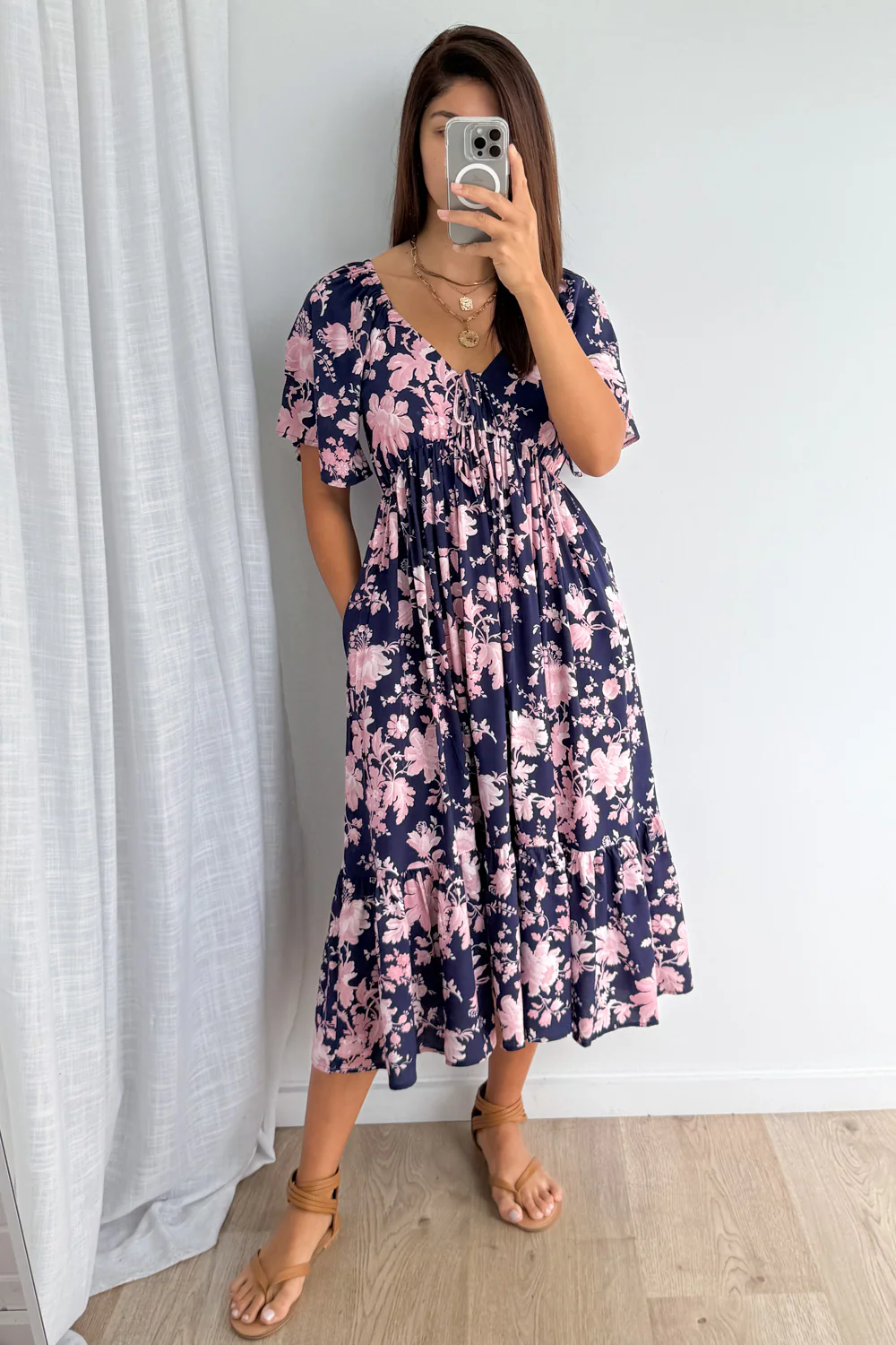 Kristina Dress - Navy Pink Floral - Image 6