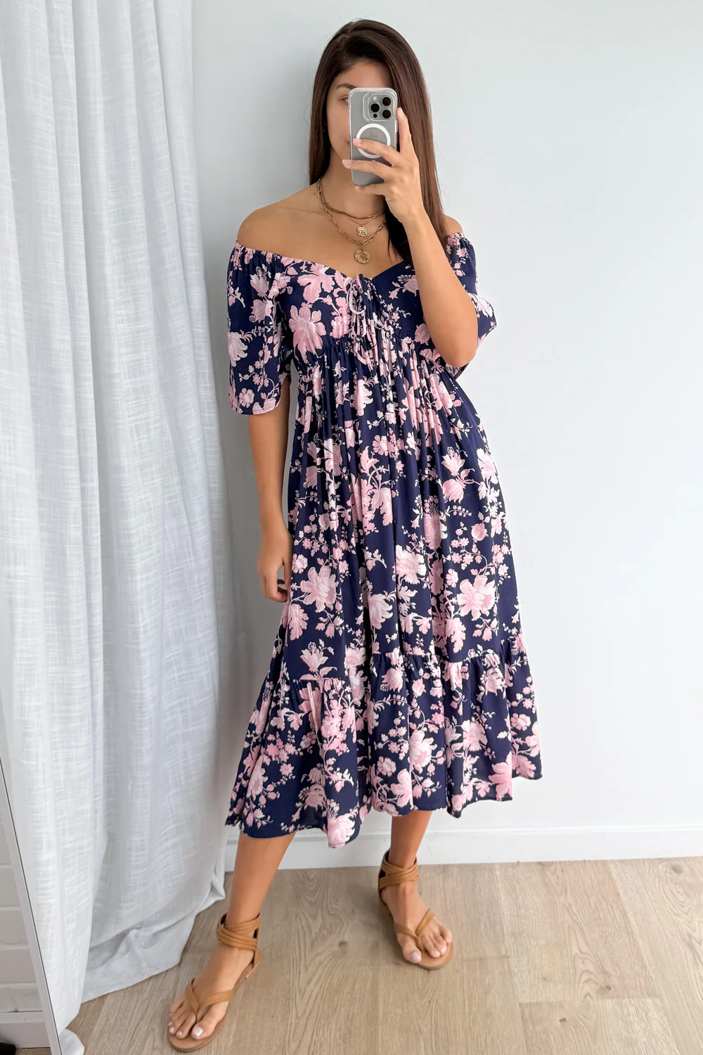 Kristina Dress - Navy Pink Floral - Image 7