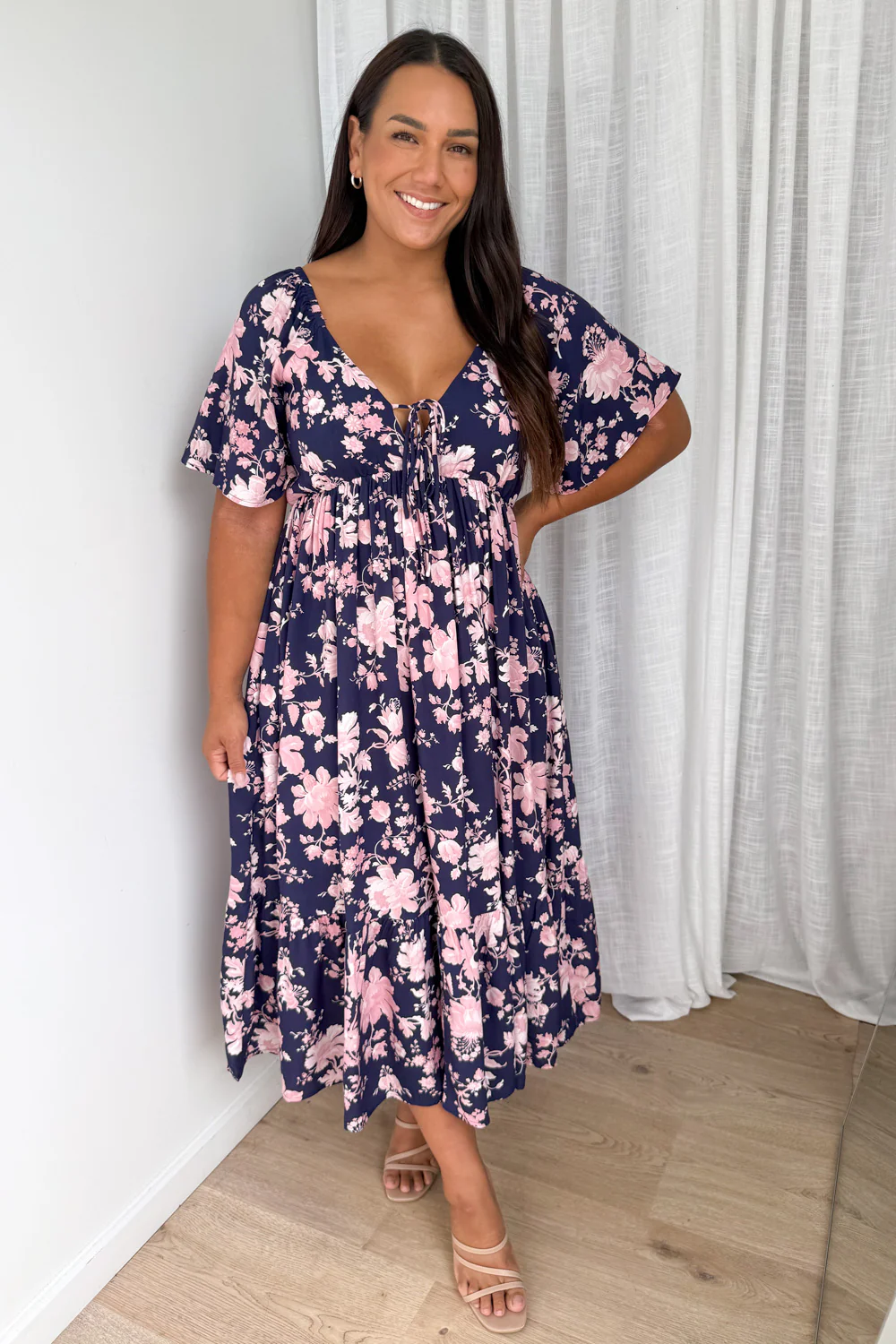 Kristina Dress - Navy Pink Floral - Image 8