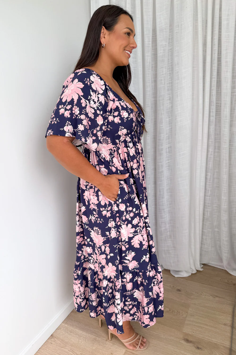 Kristina Dress - Navy Pink Floral - Image 9