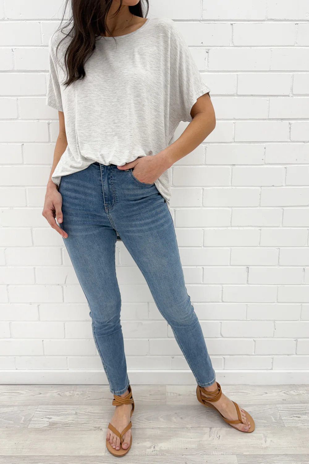 Kylie Tee - Light Grey - Image 2
