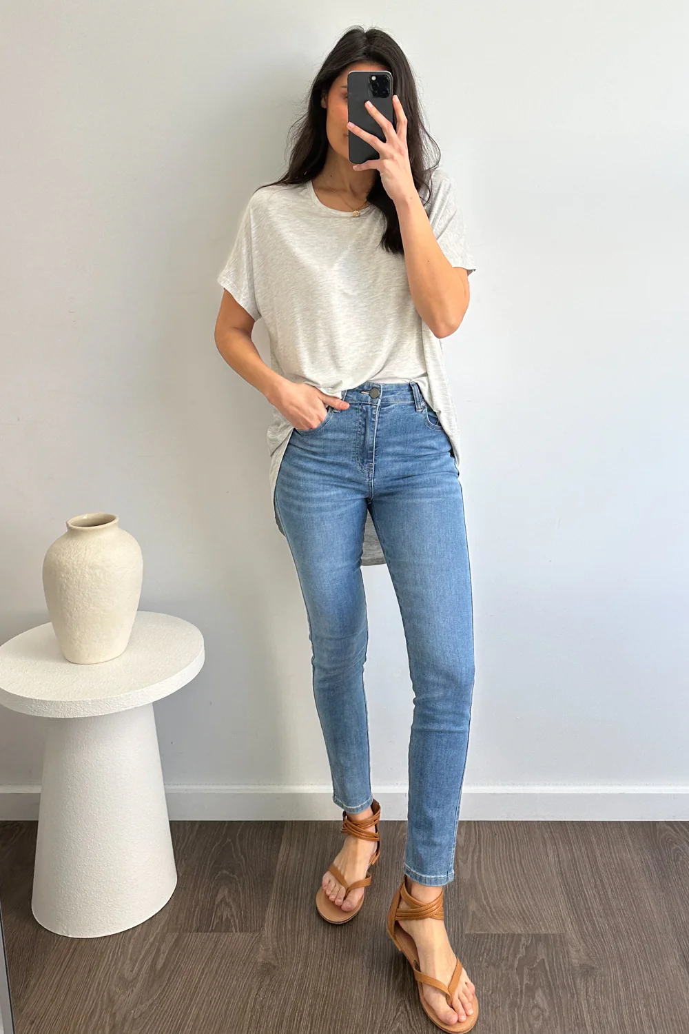 Kylie Tee - Light Grey - Image 7