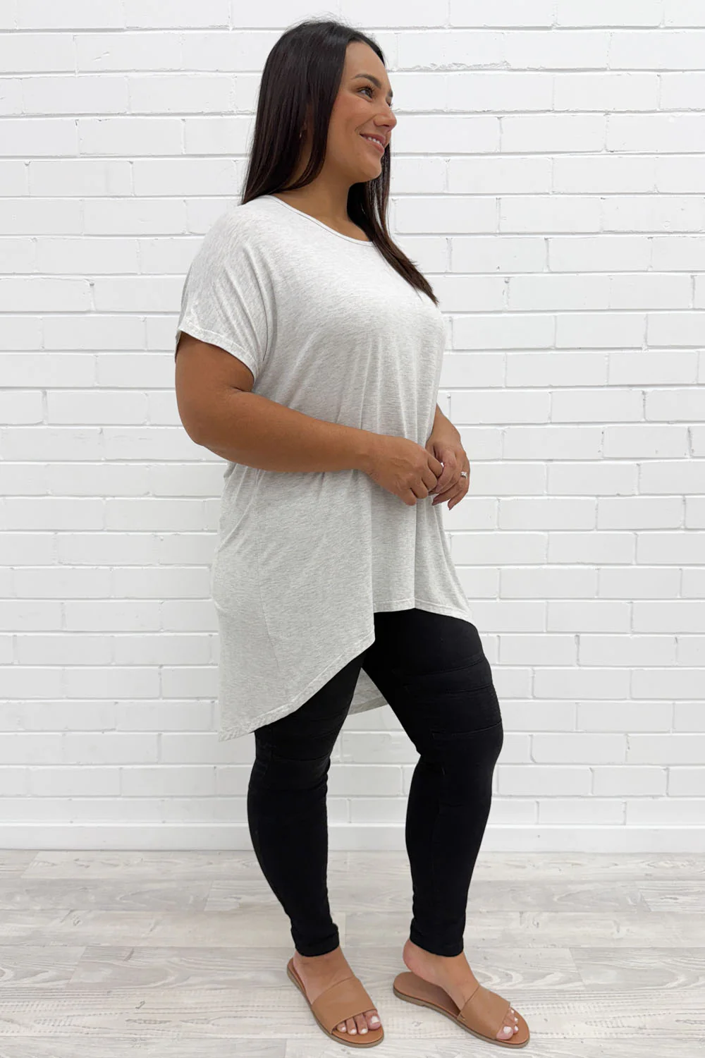 Kylie Tee - Light Grey - Image 9