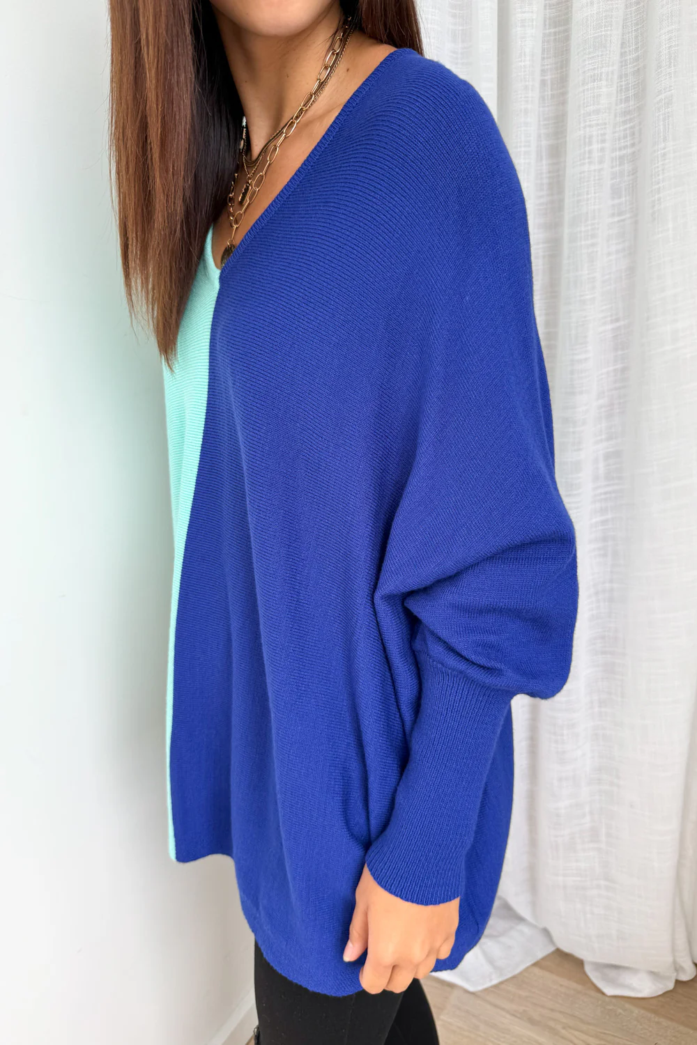 Laila Split Knit - Aqua Blue - Image 5