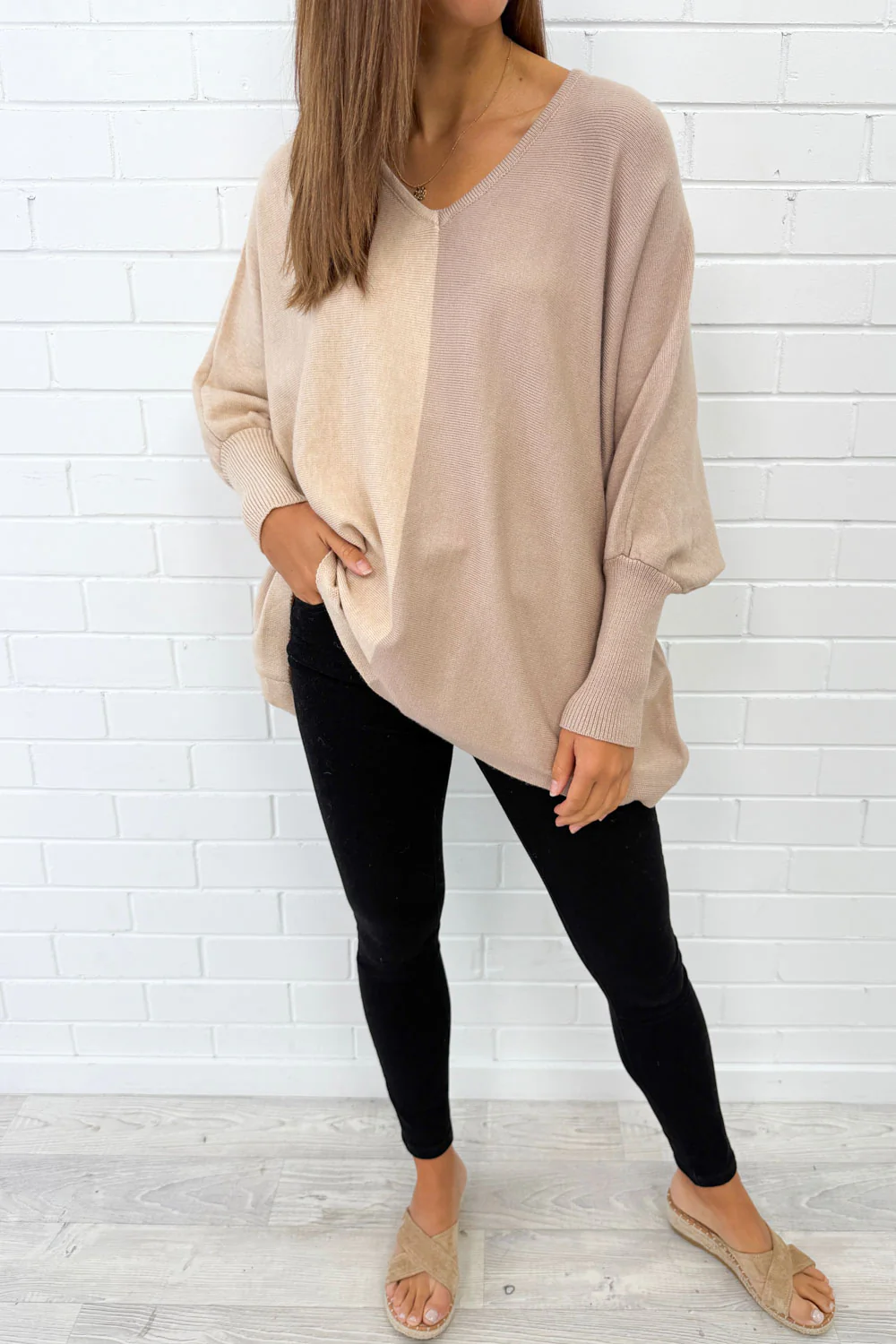 Laila Split Knit - Beige - Image 4