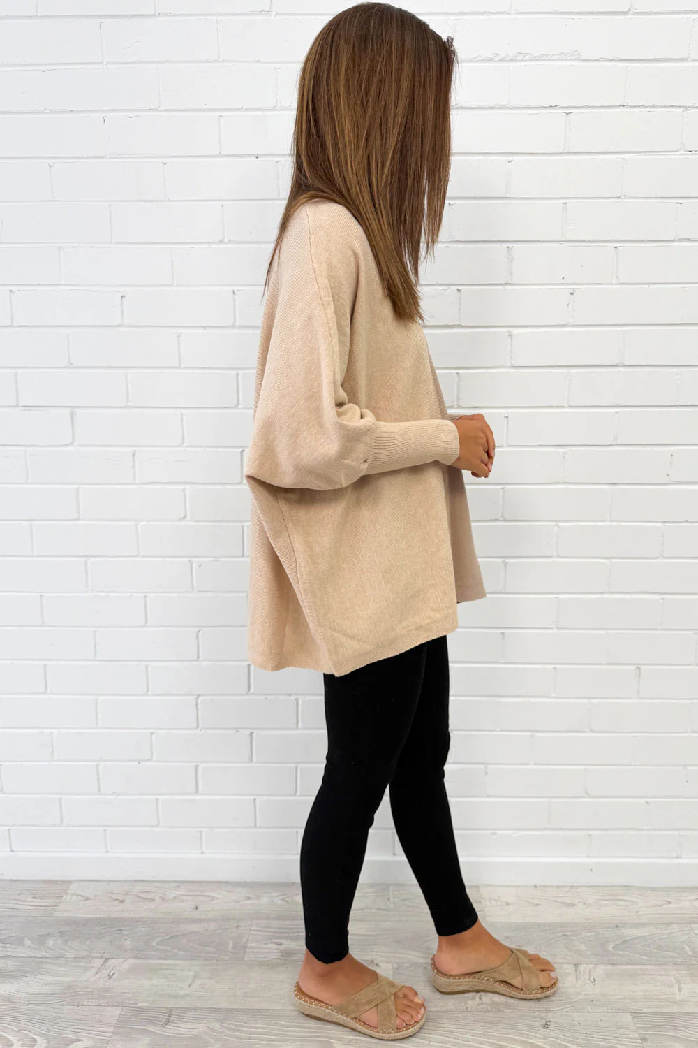 Laila Split Knit - Beige - Image 5