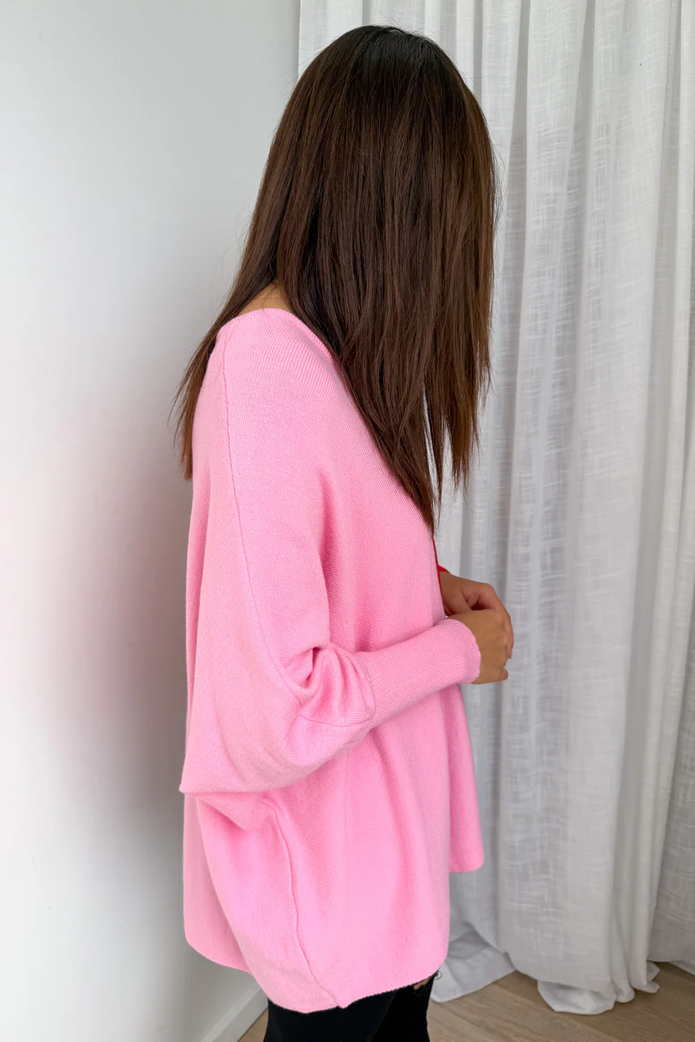 Laila Split Knit - Pink Red - Image 4