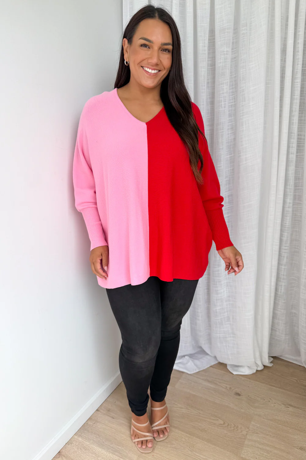 Laila Split Knit - Pink Red - Image 6
