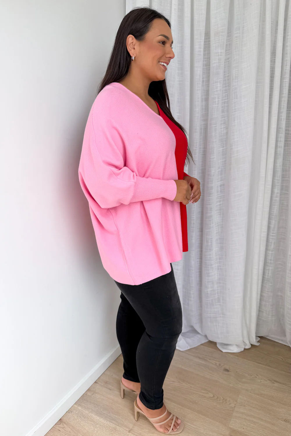 Laila Split Knit - Pink Red - Image 7