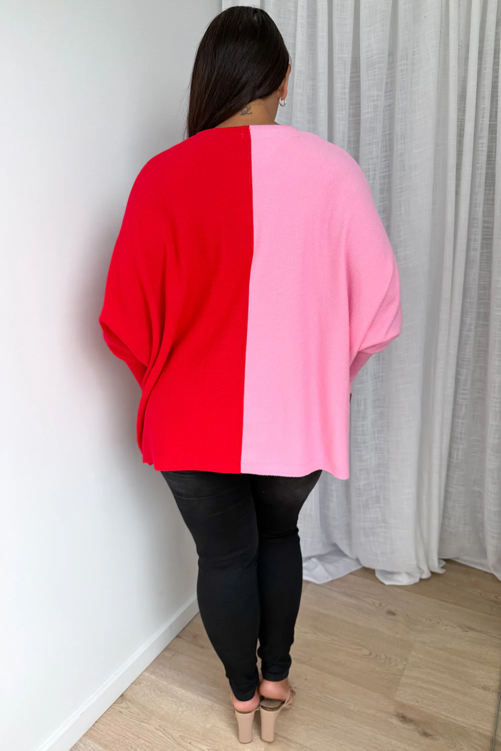 Laila Split Knit - Pink Red - Image 8