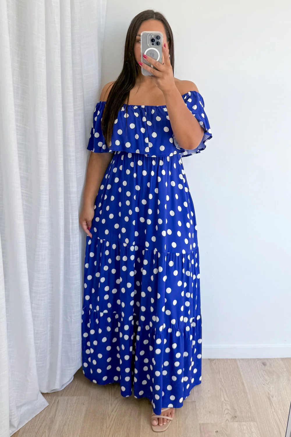 Laurella Maxi Dress - Cobalt Blue Spot - Image 12