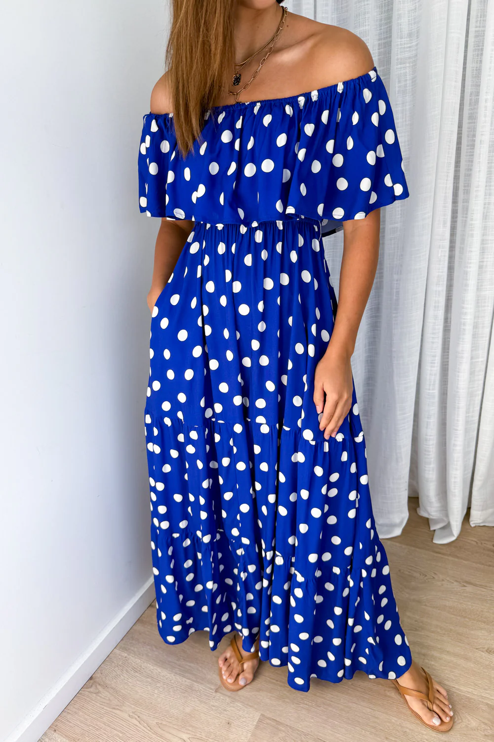 Laurella Maxi Dress - Cobalt Blue Spot - Image 2