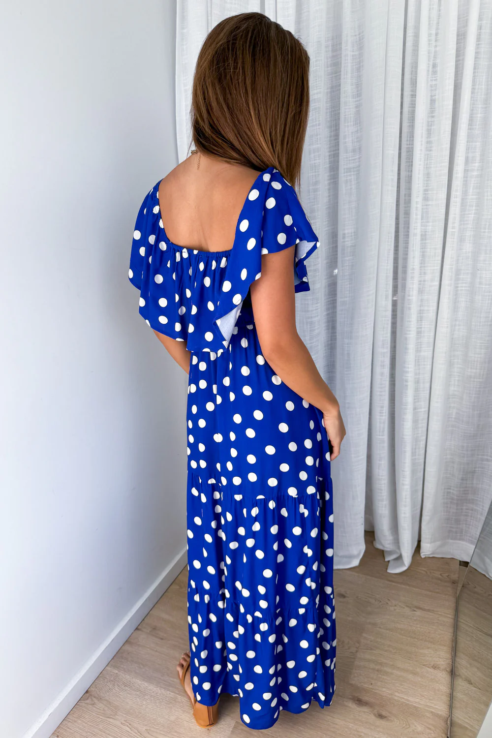 Laurella Maxi Dress - Cobalt Blue Spot - Image 5