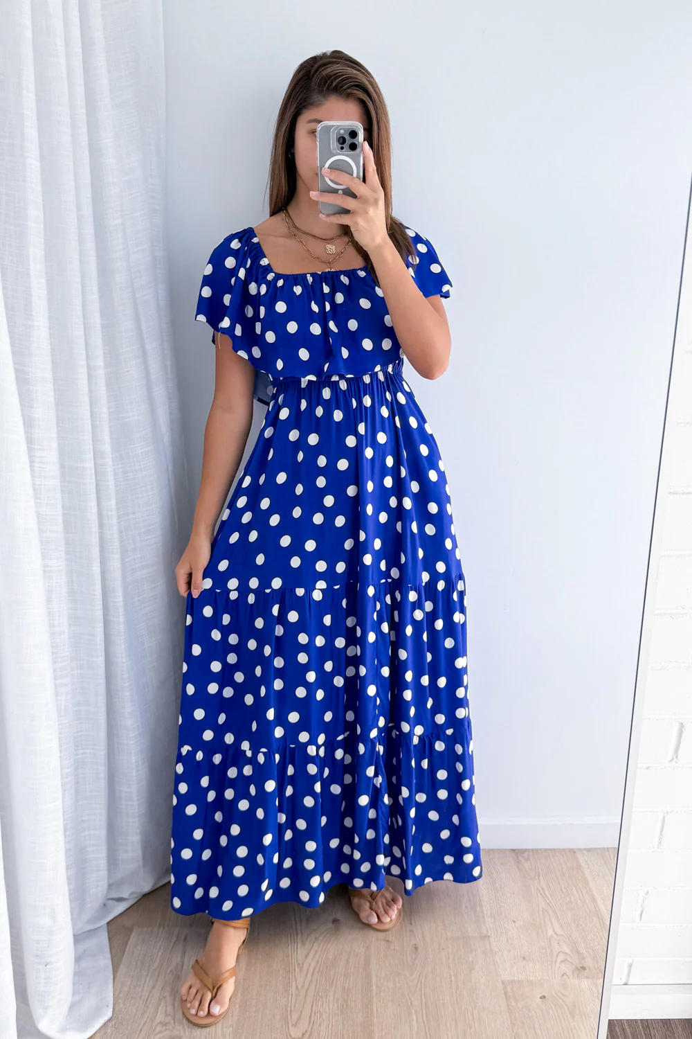 Laurella Maxi Dress - Cobalt Blue Spot - Image 6