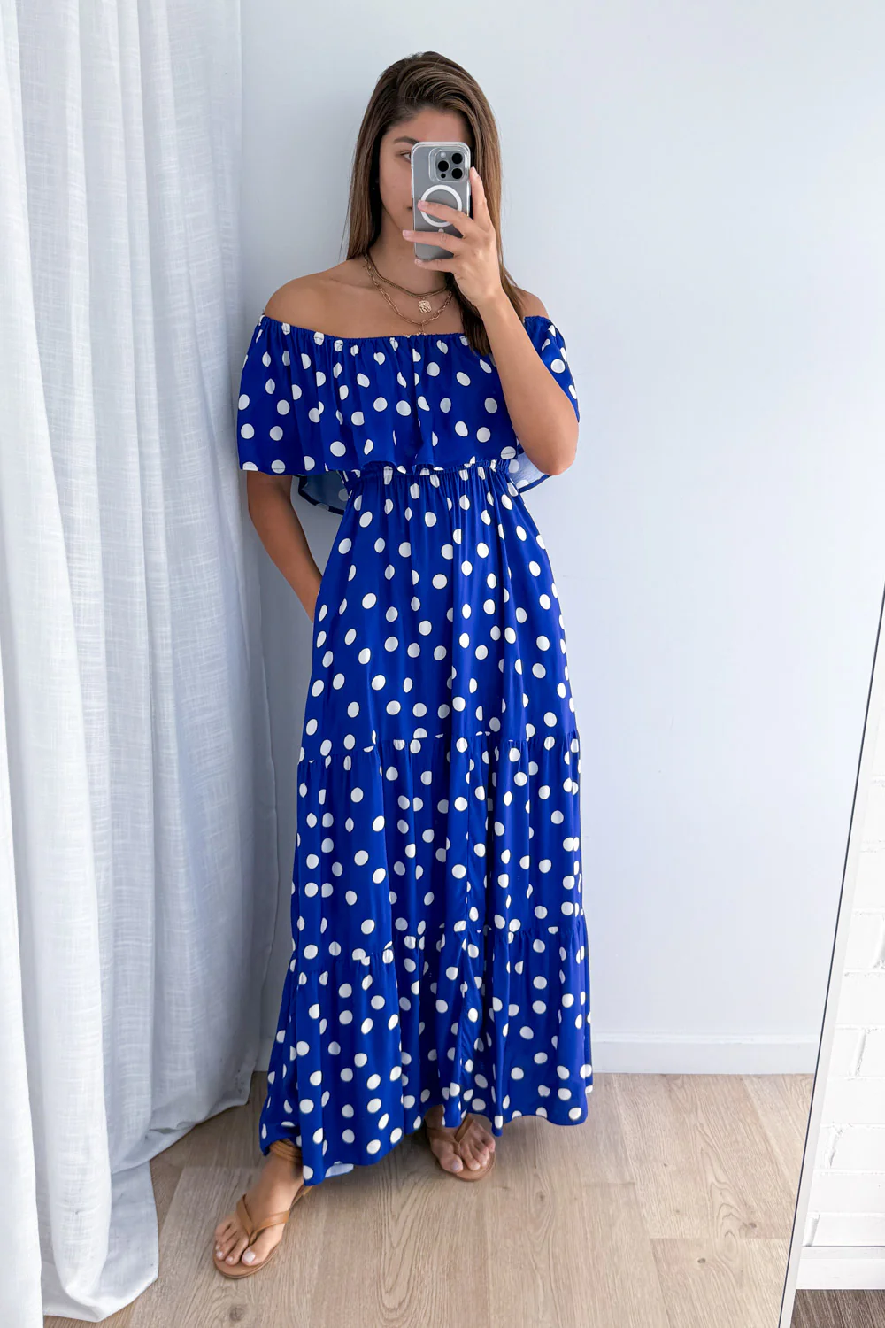 Laurella Maxi Dress - Cobalt Blue Spot - Image 7