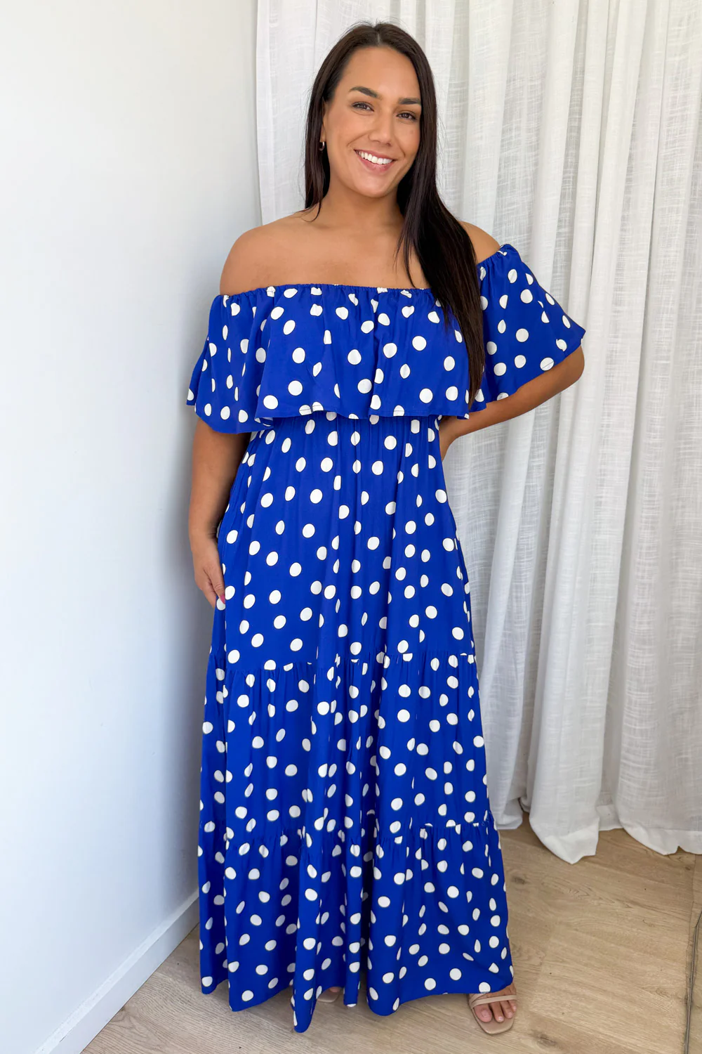 Laurella Maxi Dress - Cobalt Blue Spot - Image 9