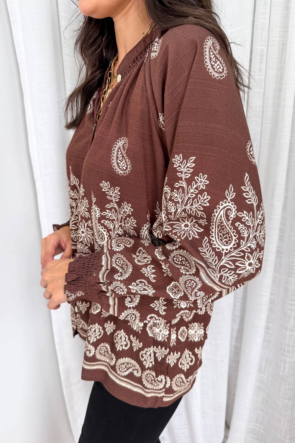 Leyla Blouse - Chocolate Boho - Image 4