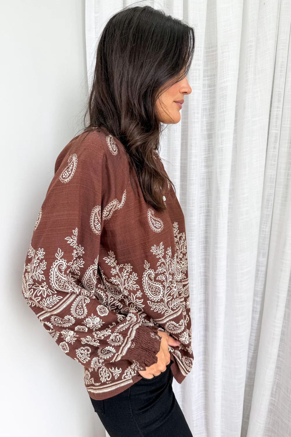 Leyla Blouse - Chocolate Boho - Image 5