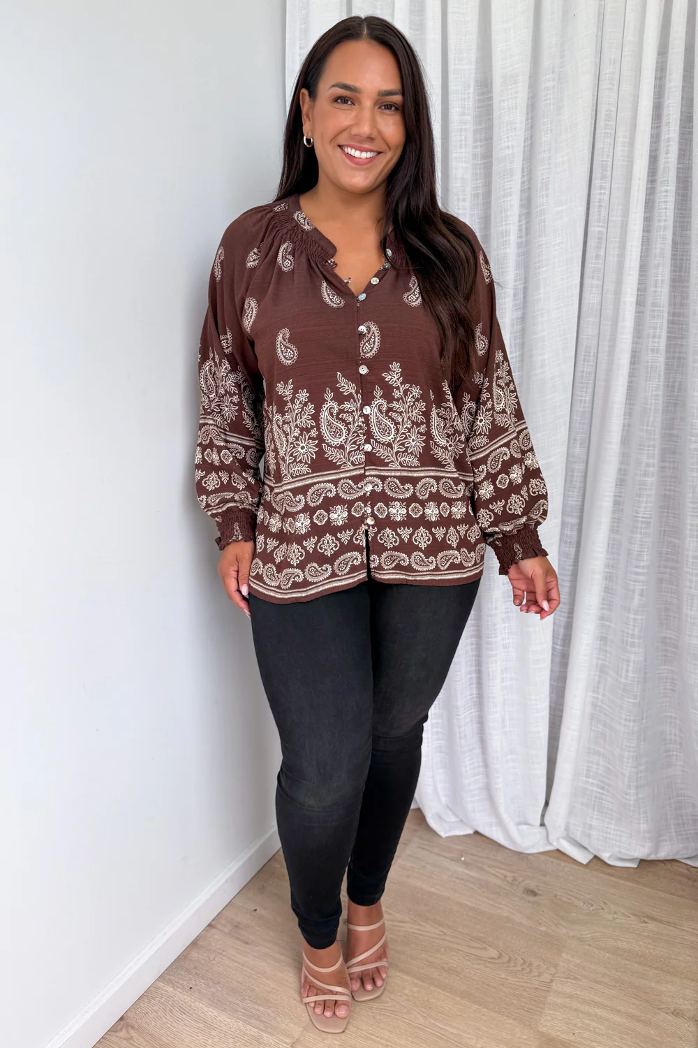 Leyla Blouse - Chocolate Boho - Image 8