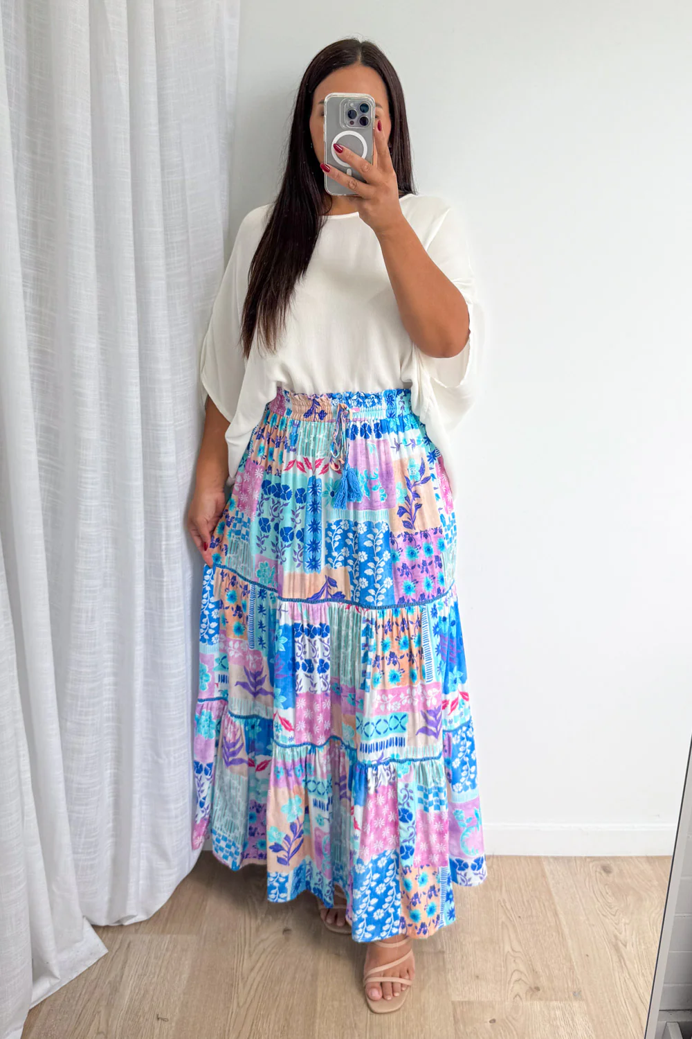 Lika Skirt - Blue Patchwork - Image 10