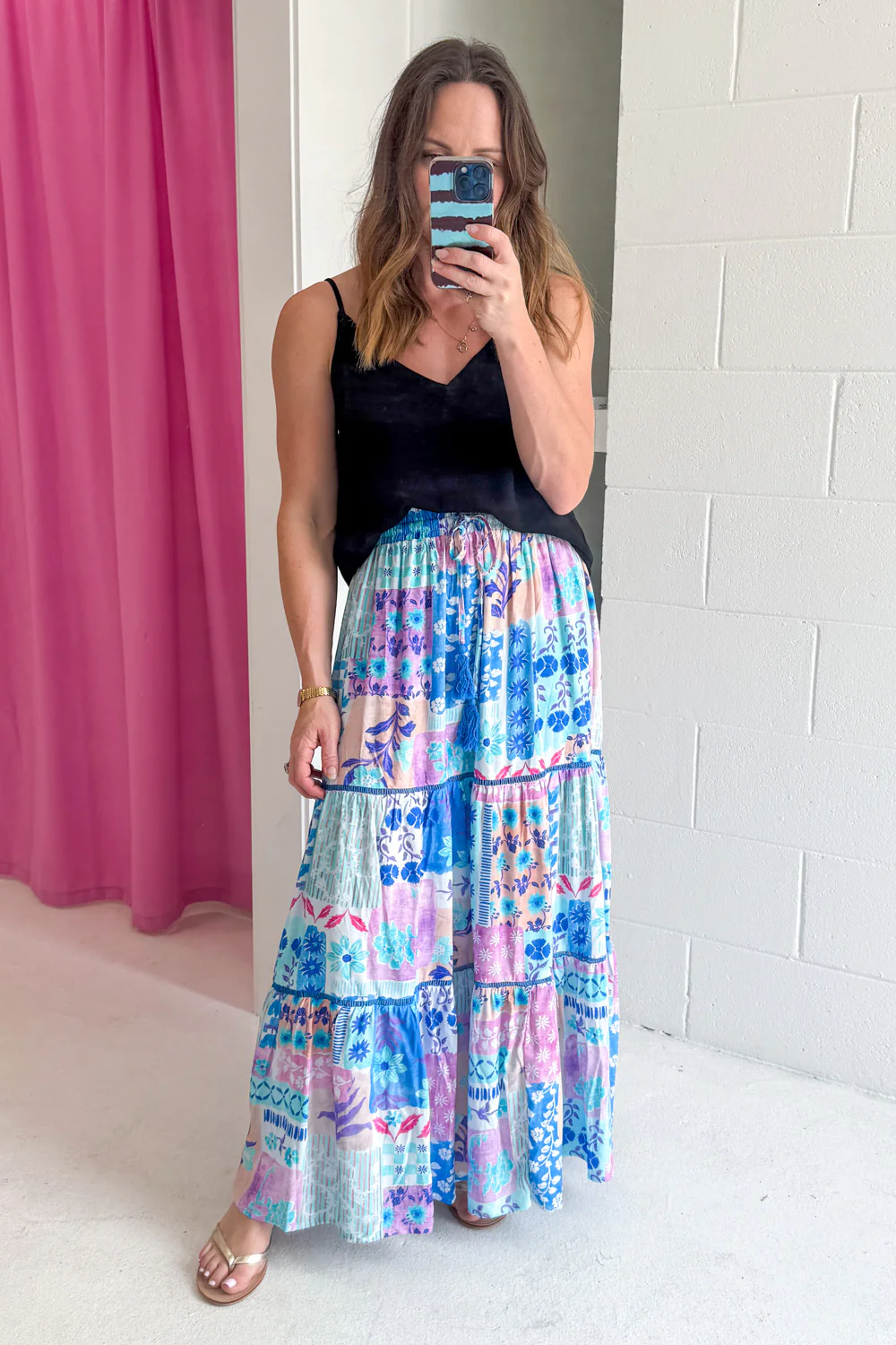 Lika Skirt - Blue Patchwork - Image 11