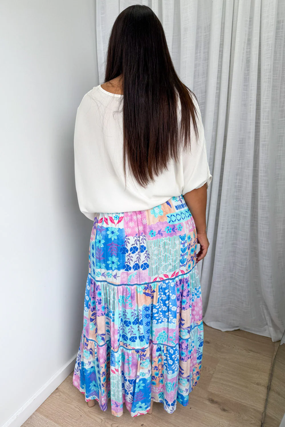 Lika Skirt - Blue Patchwork - Image 9