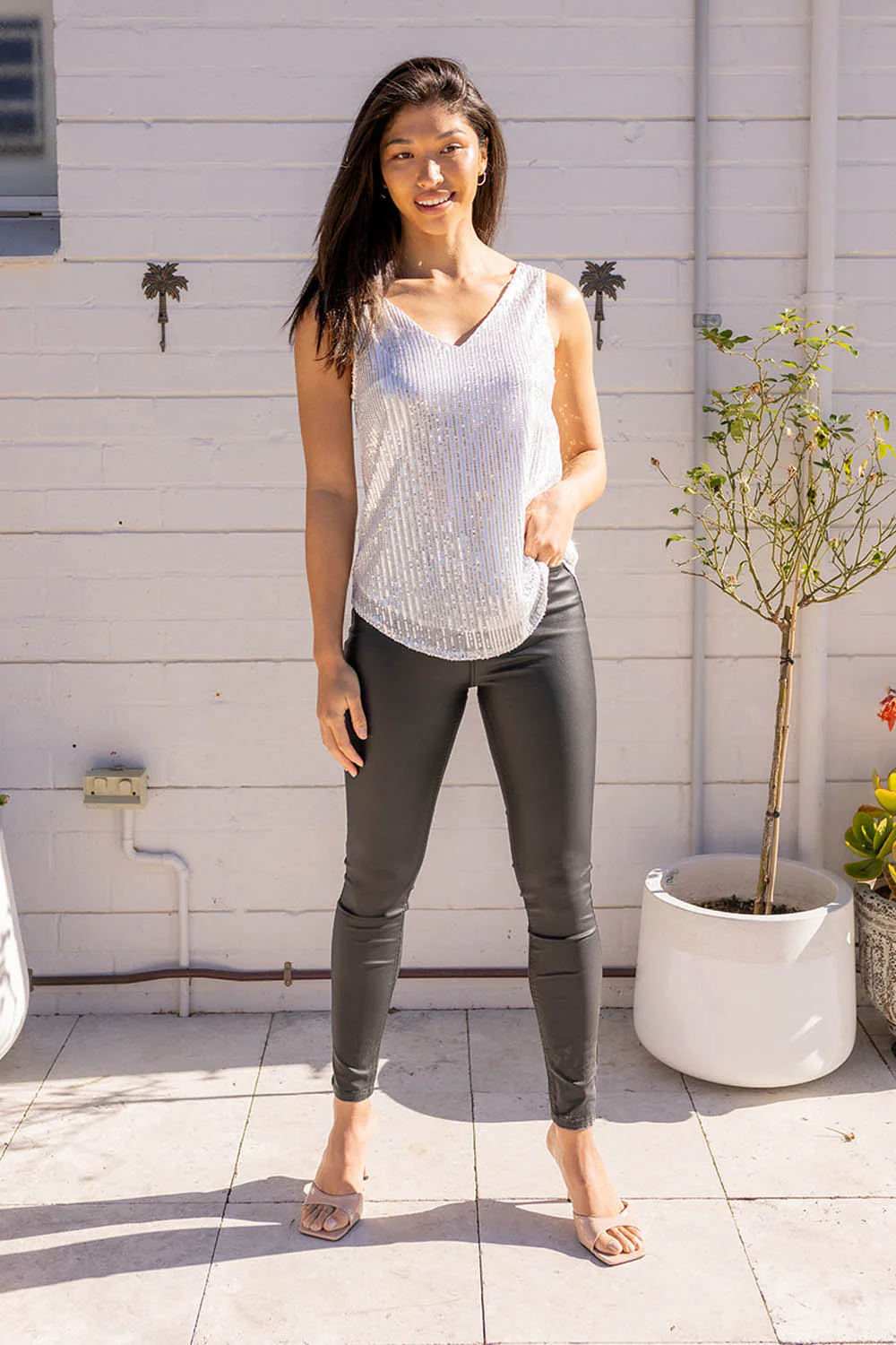 Liquid Legs Wet Look Pants - Black - Image 12
