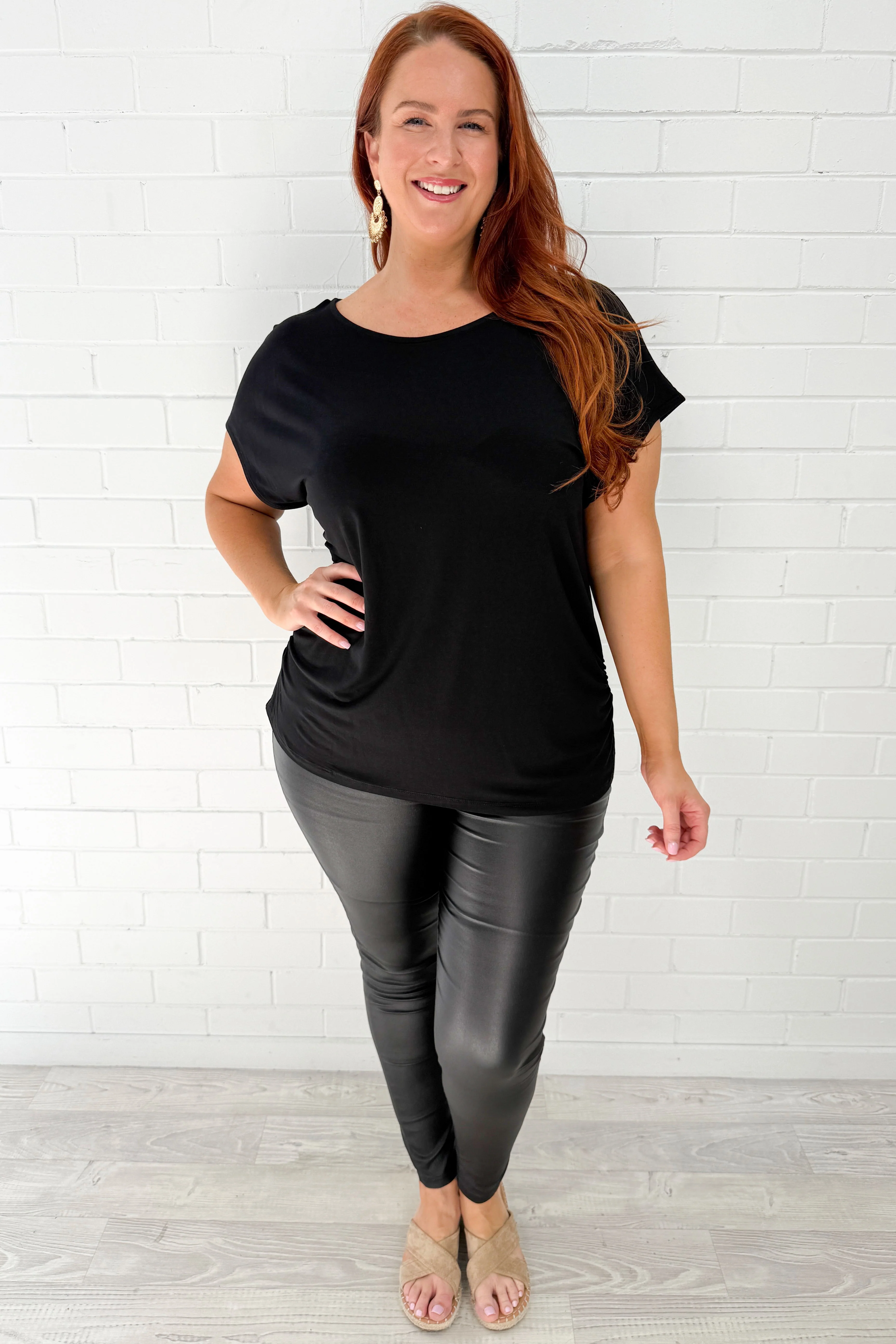 Liquid Legs Wet Look Pants - Black - Image 9