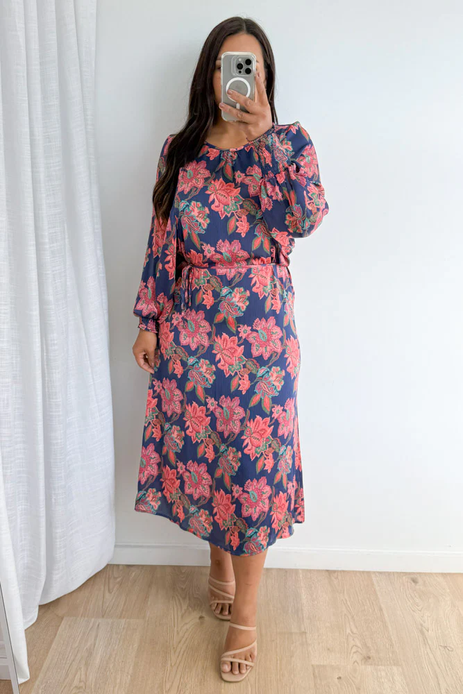Liss Dress - Navy Blush Floral - Image 8