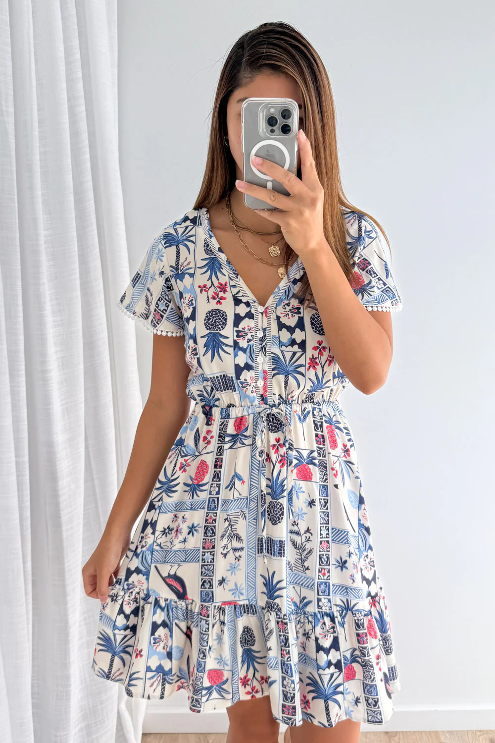 Liv Dress - Blue Multi Print - Image 10