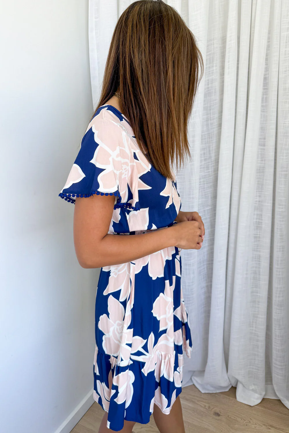 Liv Dress - Navy Peach Floral - Image 4