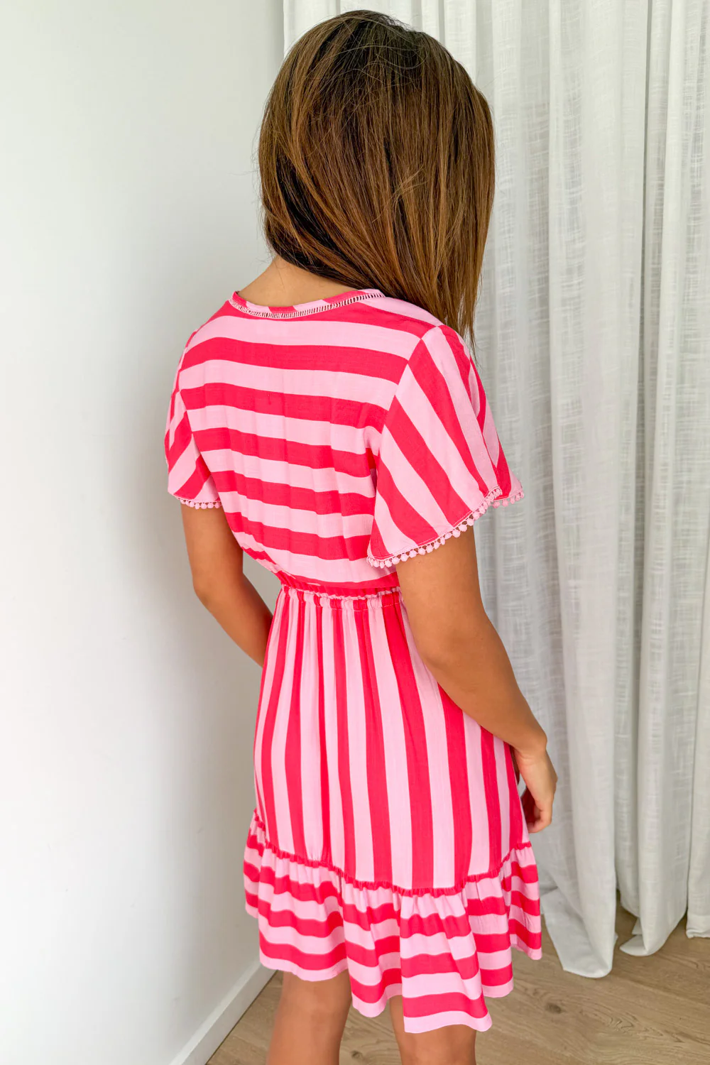 Liv Dress - Pink Red Stripe - Image 6