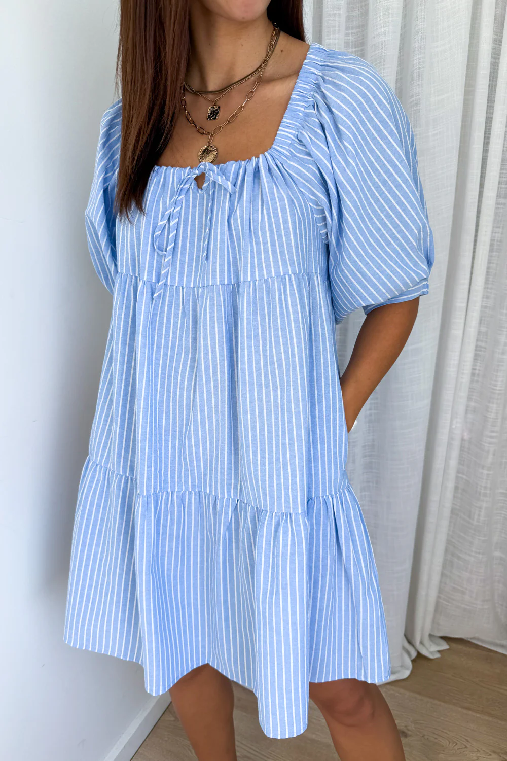 Lolita Dress - Blue Stripe - Image 2