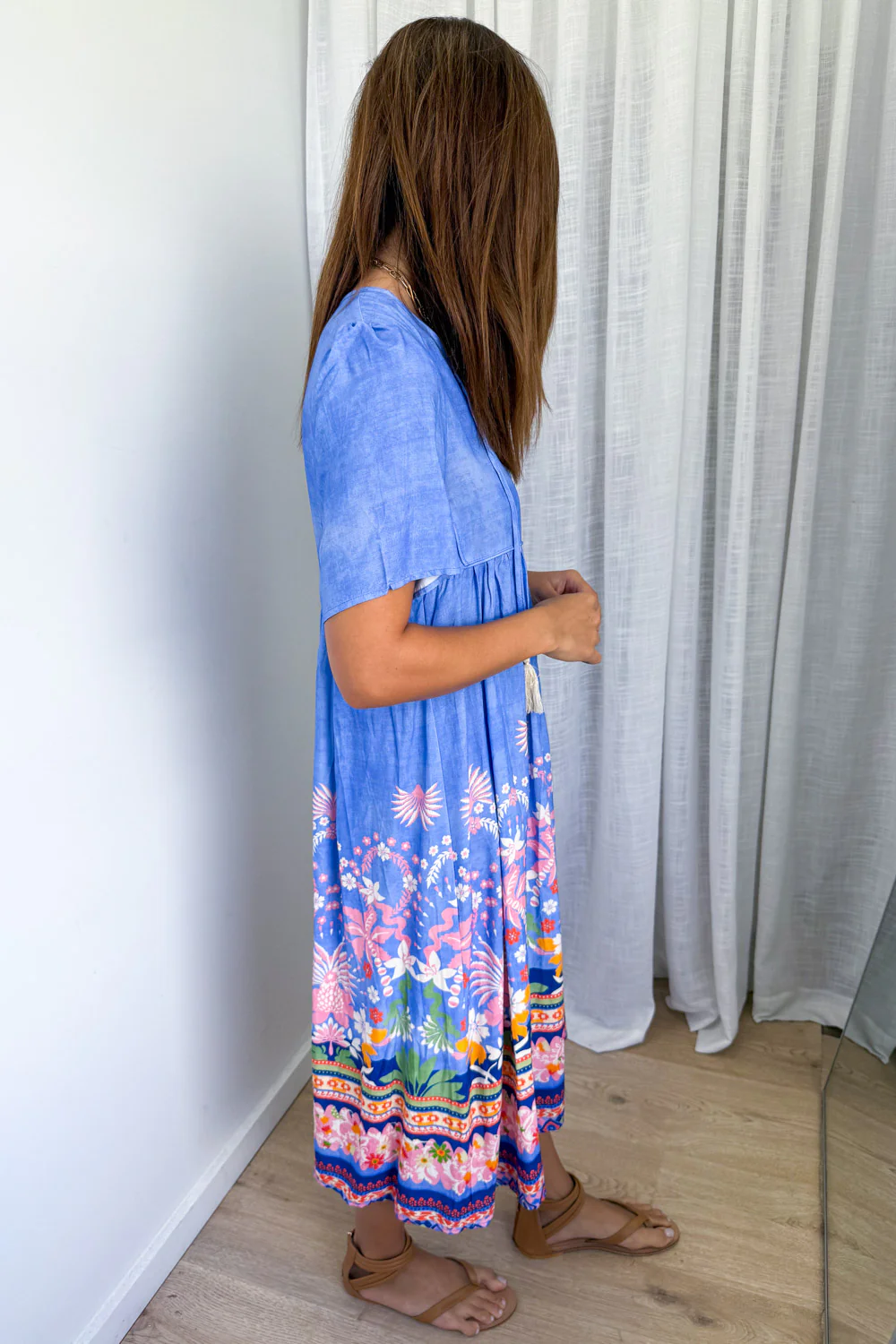 Long Sunday Dress - Blue Garden - Image 5