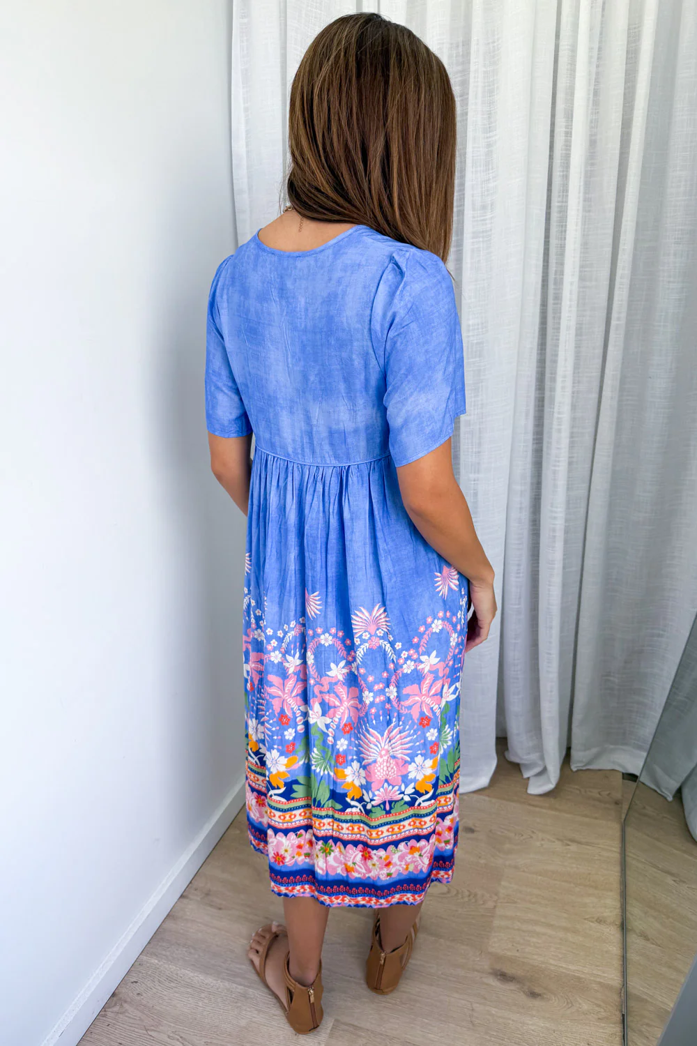 Long Sunday Dress - Blue Garden - Image 6