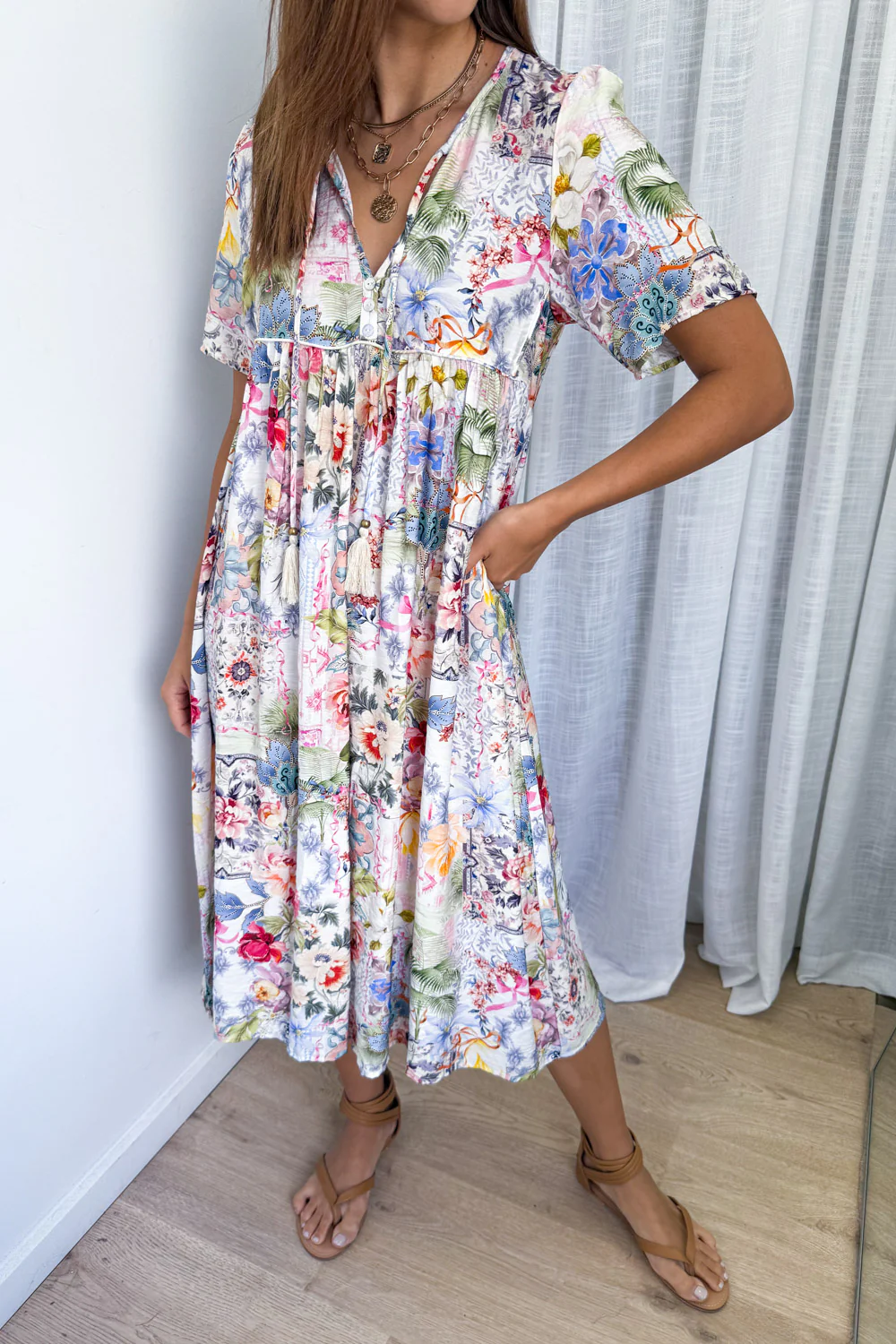 Long Sunday Dress - Multi Garden - Image 2