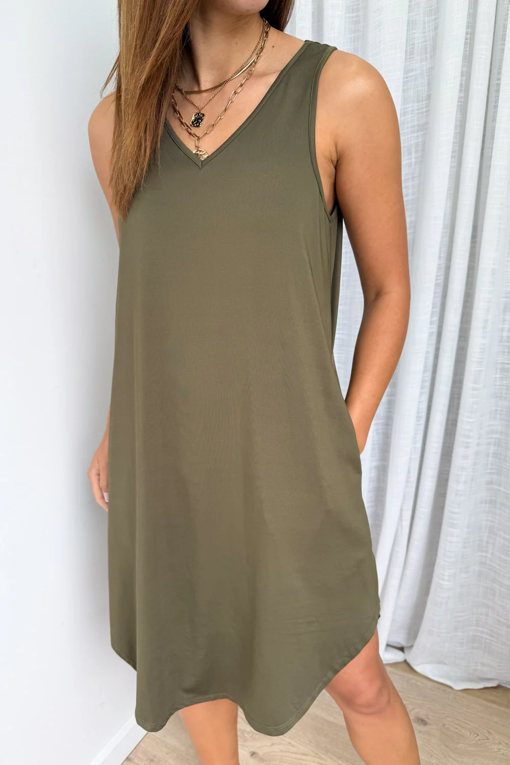 Loriet Dress - Khaki - Image 3