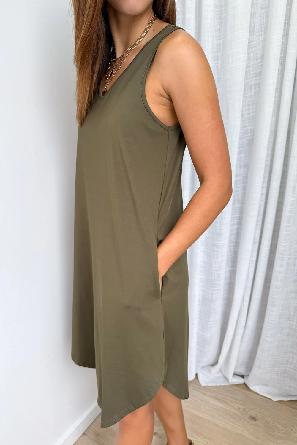 Loriet Dress - Khaki - Image 4