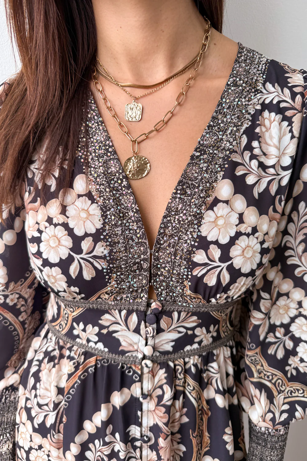 Lotus Dress - Black Vintage Pearl - Image 2