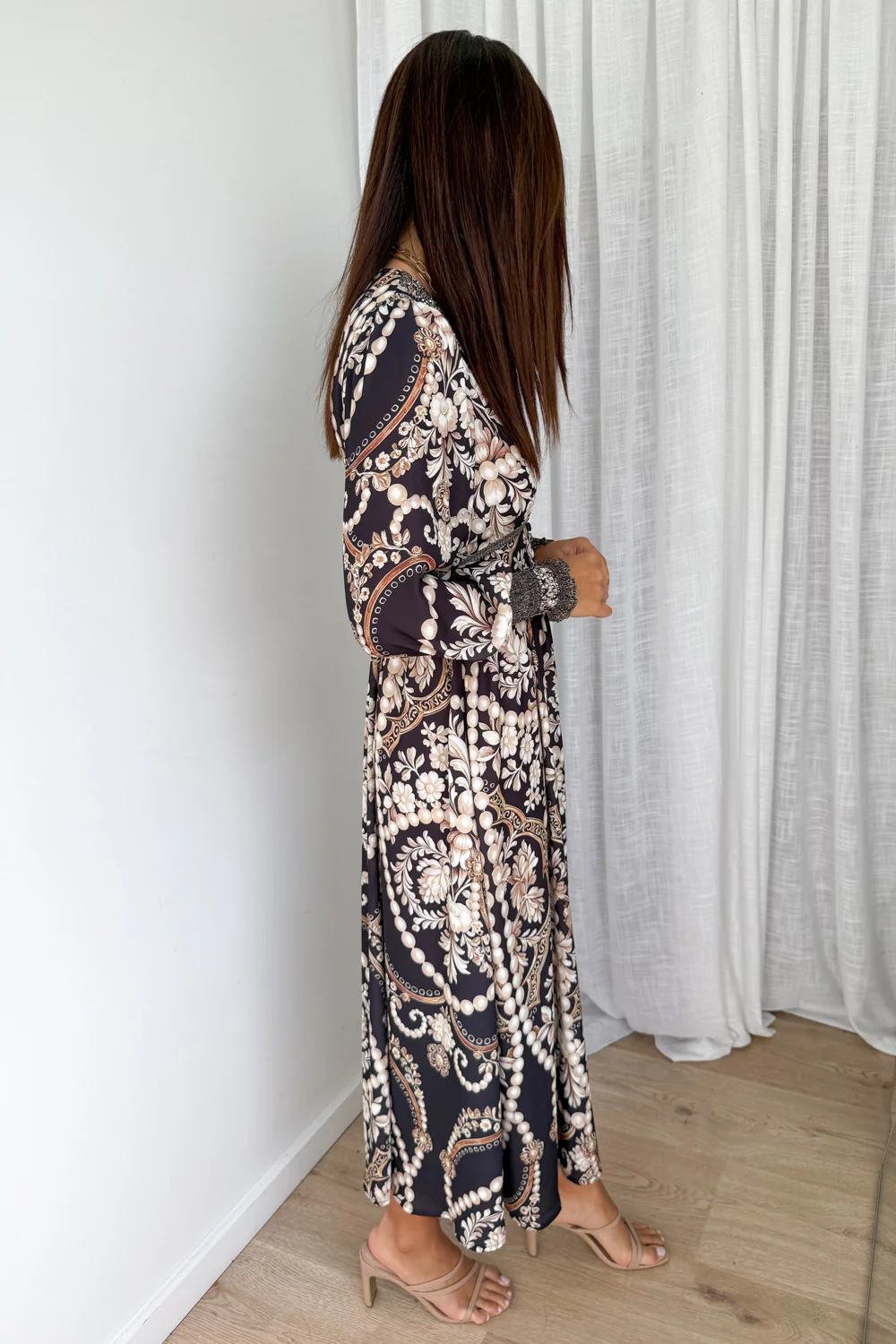 Lotus Dress - Black Vintage Pearl - Image 4